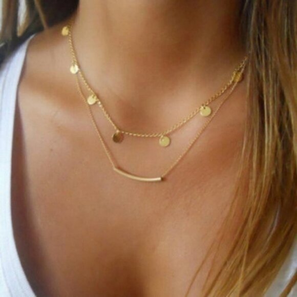 Boho Multilayer gypsy necklace jewelry - Picture 1 of 5